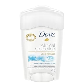 Dove Clinical Protection Déodorant anti-transpirant pour femme Original Clean enrichi en 1/4 hydratants, 45 g