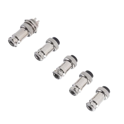 Image of IDEANATEGRATE Aviation Connector Plugs and Female Panel Sockets 5 Pcs 5 Pcs 4-pin Silver Bakelite and Copper Material, for Connecting Wires and Instruments in Telecommunication and Oil