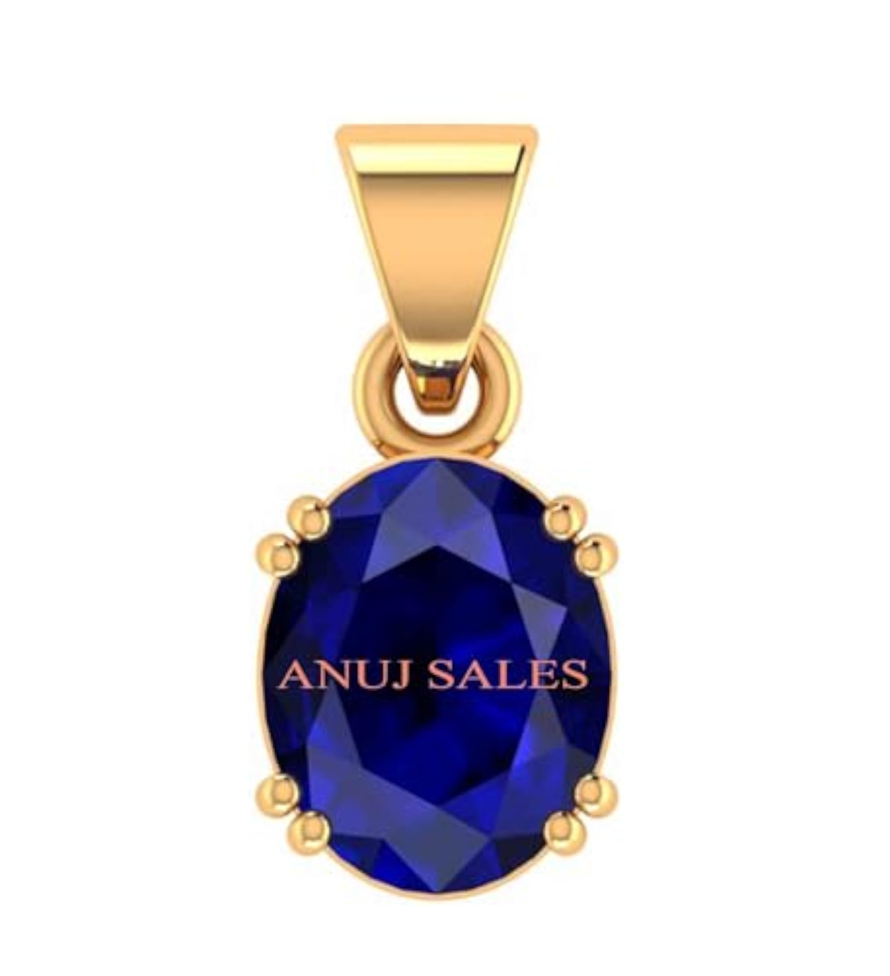 15.25 Ratti Blue Sapphire Pendant, Gold Locket for Men and Women