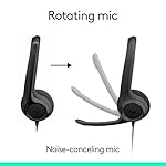 Logitech H391 Wired Headset for PC/Laptop, Stereo Headphones with Noise Canceling Microphone, USB-C, in-Line Controls, Works with Chromebook - Graphite - Image 3