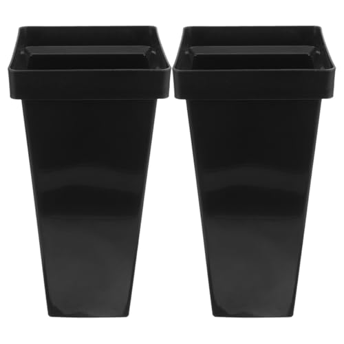 Seaux à fleurs en plastique noir x2 | Porte-parapluie carré de grande capacité