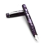 FPR Himalaya V2-Chrome Ultra Flex Nib Pen - Twist-Style Converter Filled Calligraphy Pens for Writing-Fancy Pens for Men & Women - Flex Fountain Pen w/Metal Clip & Cap Ring (Amethyst Purple Acrylic)
