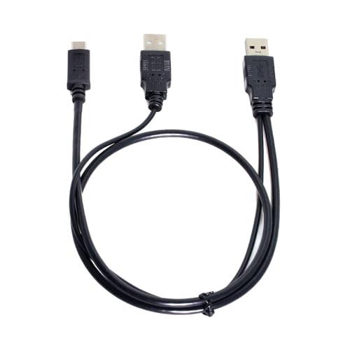 Cable USB-C tipo Y de potencia dual para laptop y disco duro miniatura 7