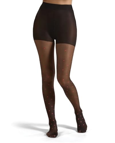 Image of MeMoi Women's Mini Heart Sheer Nylon Tights