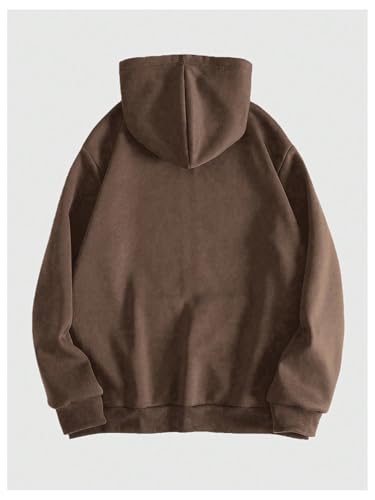 WDIRARA Men's Goth Skull Letter Graphic Drawstring Hoodie Long Sleeve Zip Up Sweatshirt2