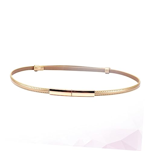 FRCOLOR Elegant Leather Dress Belt for Women Chic Waistband Accessory Golden for Parties Weddings and Formal Events Durable and Fashionable Design for Brides2