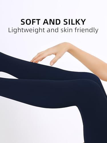 Image of Women's 80 Denier Semi Opaque Tights High Waist Soft Solid Color Footed Pantyhose