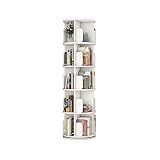 ZQTHL Multi-Layer Bookshelf, 360° Rotating Stackable Floor Bookcase, with Safety Bezel, for Living R
