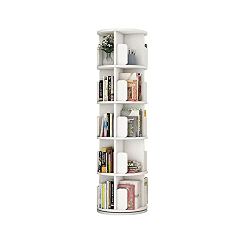 Zqthl Multi-Layer Bookshelf, 360° Rotating Stackable Floor Bookcase, With Safety Bezel, For Living Room Bedroom Kids Room,5 Tier #TOP7