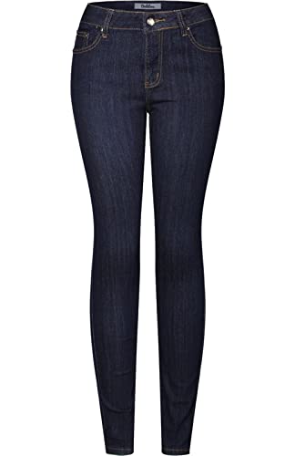 2LUV Women's Stretchy 5 Pocket Dark Denim Skinny Jeans Dark Indigo 9