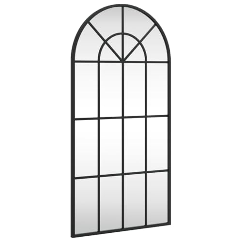 Miroir mural noir 40x80 cm bombé avec son cadre en fer - 2