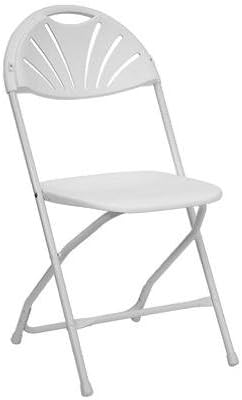 Pre Sales 2141 Plastic Fanback Chair - White Pack of 8