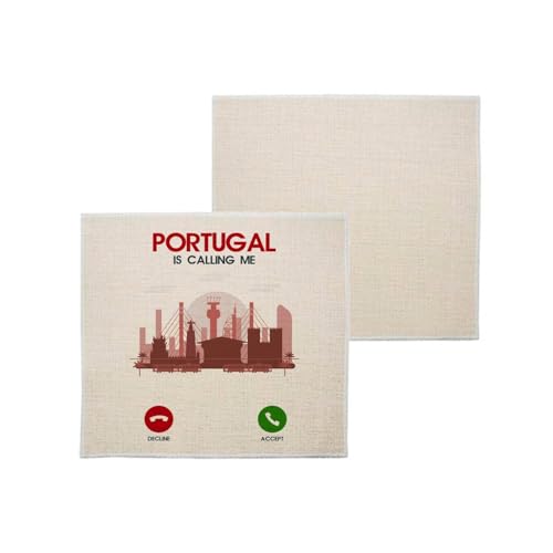 sous Verre en Lin - Portugal is Calling Me Lisbon Architecture Travel - 1 unité (100 x 100 mm)