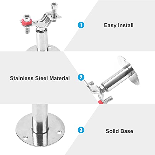 Eyourlife 2 Pcs Stainless Steel Ceiling Pipe Bracket, Wall Mount Ceiling Pipe Support, Adjustable Pipe Support Clamp Pipe Straps With Screws, Fit For Dia 32Mm 1 Inch Pipe #TOP4