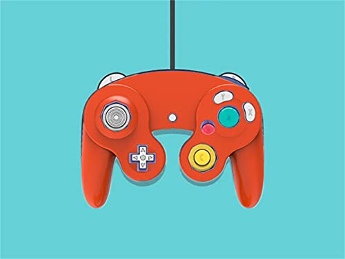 DLCJ Controller Housing Cover for NGC Gamecube,DIY Replacement Upper Lower Shell for Game Cube Controller Super Smash Bros,Controller NOT Included (Orange,Shell)