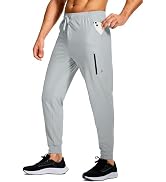Men's Athletic Joggers Stretch Sweatpants with Zipper Pockets Running Workout Gym Track Golf Pant...