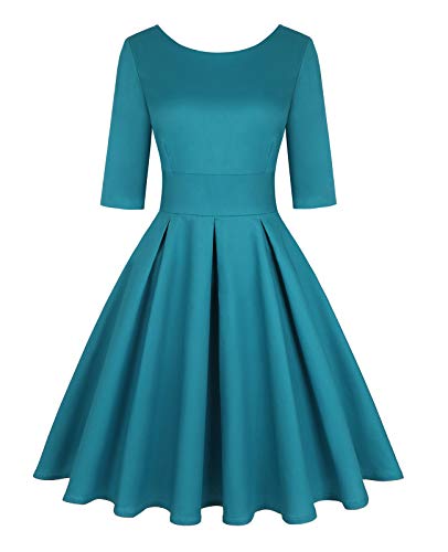 Image of MINTLIMIT Women's 1950s Retro Vintage Cocktail Party 3 /4 Sleeve Swing Dress