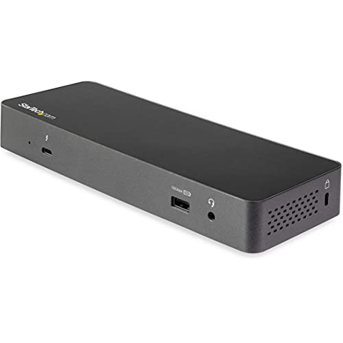 StarTech.com Thunderbolt 3 Dock w/ USB-C Compatibility - Dual Monitor 4K60Hz DisplayPort Laptop Docking Station - 60W PD, GbE, 5x USB Hub - TB3 / USB 3.1 Gen 2 10Gbps Dock - Windows & Mac (TB3CDK2DP)