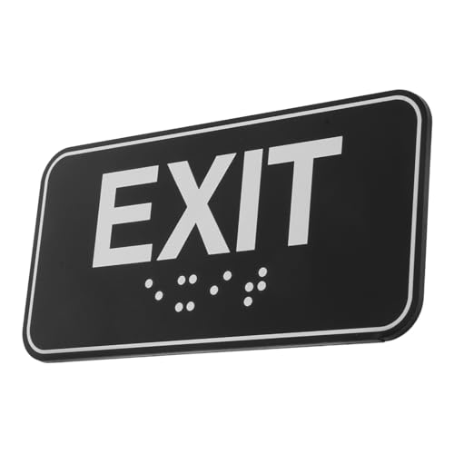TOPPERFUN señalización braille Señal de salida señales de salida signo de braille Acrílico Black