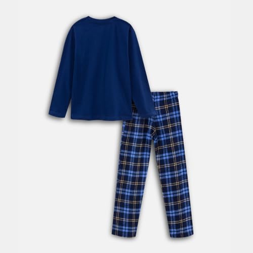 Image of Nap Chief Kids Cotton Full Sleeves Printed T-Shirt & Checkered Pyjama Set for Sleepwear, Night Suit for Boys & Girls