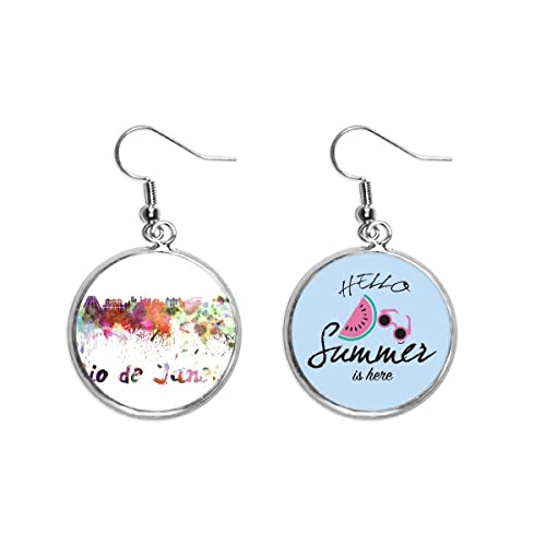 Pendientes de sandía acuarela de Río de Janeiro para un look fresco de verano en la playa