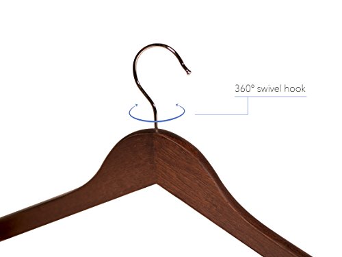 Topline Classic Wood Suit Hangers - 20 Pack (Mahogany Finish) #TOP2