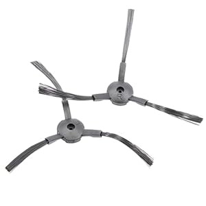vhbw 2X Seitenbürste kompatibel mit Zaco A6, A6s, V5s, V3, V5, V3s, V5s Pro, A4, A4s Saugroboter - Reinigungsbürsten Set, Links/rechts, schwarz