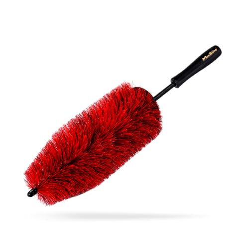 Maxshine Wheel & Rim Brush 10” – Large Soft Bristle PP Material with Comfort Grip & Knuckle Guard – Scratch-Free Wheel Cleaning Brush – Universal Car Detailing Tool for Rims & Tires