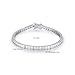 Gemsme 14K White Gold Plated 3.0mm Bracelet Classic Hypoallergenic Cubic Zirconia Tennis Bracelet for Women