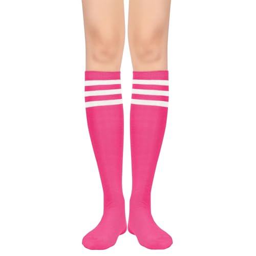 Image of Century Star Knee High Socks for Women Knee Long Striped Tube Socks Athletic Skate Soccer Stocking