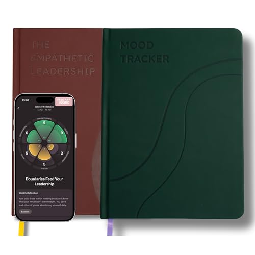 Mental Health Mood Tracker & Leadership Journal for Women or Men – Guided Mood Tracker, Self Reflection Planner with Productivity App