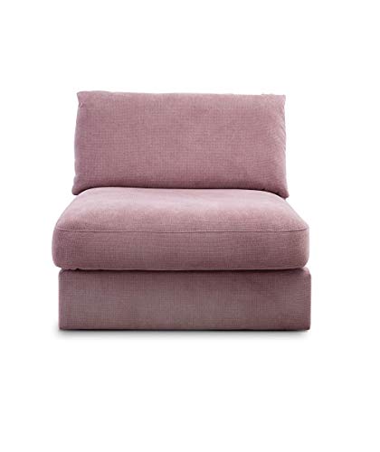 CAVADORE Sofa-Modul 'Fiona' Sitzelement mit Rücken / XXL- Sessel mit Rückenlehne / 94 x 90 x 112 / Webstoff flieder-lila