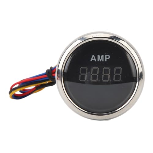 Amperímetro digital 52 mm DC9-32V 100 A con bisel plateado para vehículos y barcos