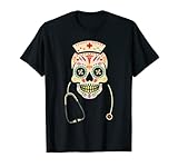 Photo Gallery sugar skull infermiera medico divertente costume di halloween 2021 maglietta Photo Gallery sugar skull infermiera medico divertente costume di halloween 2021 maglietta