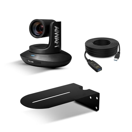 Image of AIWaft 4K PTZ Camera Pro Lens with 5M HDMI Cable & Wall Mount