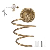 Soporte Para Secador De Pelo Montado En La Pared Latón Antiguo Herramientas...