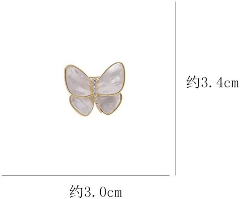 Spilla da Donna Farfalla in Metallo Strass intarsiato, Spilla, pinerium Bianco, pneumopatia, Decorazione Giacca Giacca Versatile Fiore al Seno