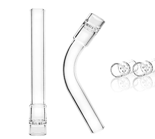2 pcs Solo Glass Tube Stem Set -110mm Straight & Curved for Steam Chemistry, Air Drying, and Lab Applications