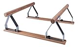 Sport-Thieme Handstand-Barren | Hochwertiger Mini-Barren | Stufenlos in der Breite verstellbar | Bis 100 kg belastbar | LxBxH: 50x40x28 cm | Holme: 70 cm lang | 9 kg | Holz | Markenqualität