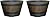 Classic Home and Garden Whiskey Plastic Resin Flower Pot Barrel Planter, Walnut Brown, 20.5" (Pack of 2)