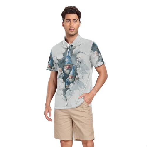 Polo séchage rapide pour homme avec col nain 3D original et manches courtes