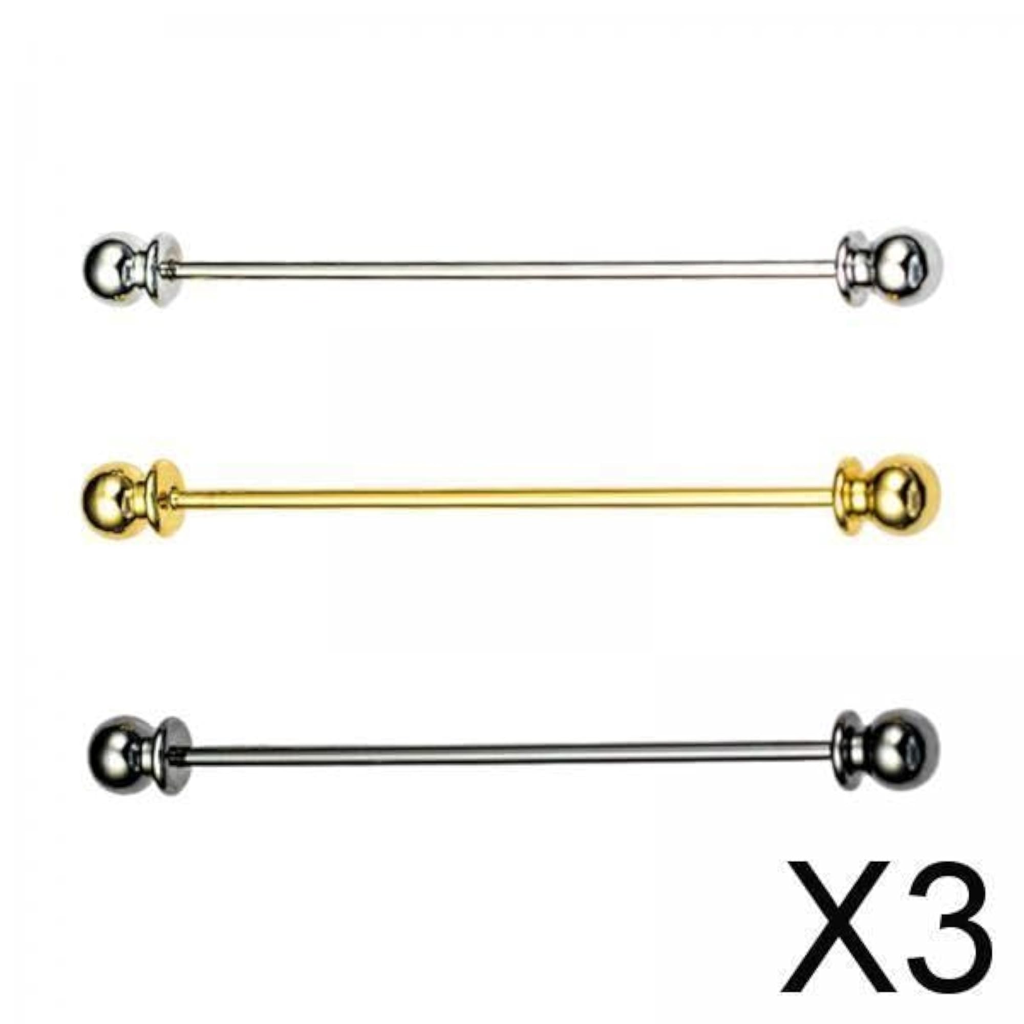 3pc Classic Copper Collar Pin Clips for Men, Formal Wear