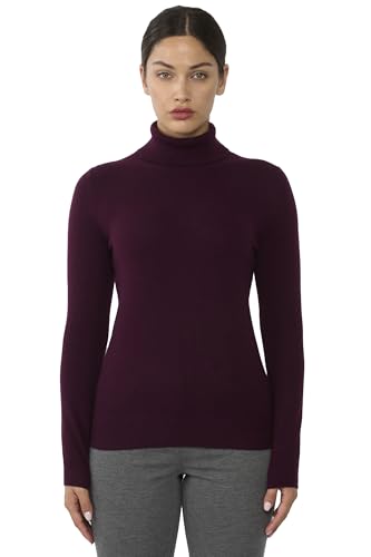 Image of JENNIE LIU Women's 100% Pure Cashmere Long Sleeve Pullover Turtleneck Sweater