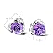 Volare Purple Copper & Stainless Steel Stud Earrings with CZ Stones - Atheniz Lymphatic Drainage Earrings