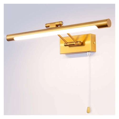 OUHFCASN Aplique de pared 8 W, luz LED for espejo baño con cabezal lámpara giratorio e interruptor tracción for accesorios iluminación mesita noche dormitorio(101A BSLX 400mm)