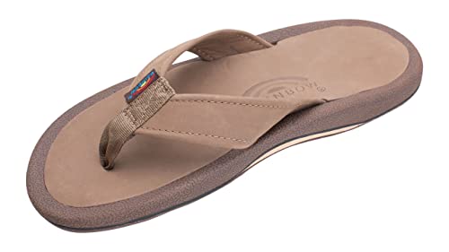 Rainbow Sandals (レインボーサンダル) メンズ Navigator プレミア レザー 整形外科 フットベッド テーパードストラップ付き, ダークブラウン, 10