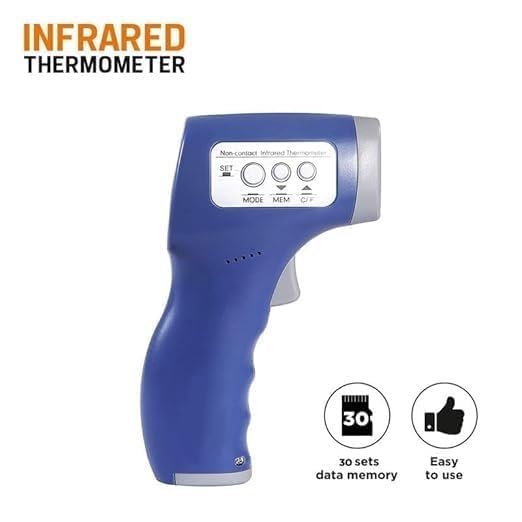 Image of MCP Healthcare Forehead Thermometer, Digital Infrared Thermometer for Childrens, Adults and babies, Pack of 1 (Blue, Plastic)