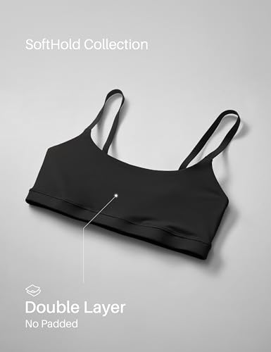 Image of CRZ YOGA Softhold Scoop Neck Bralette | Double Lined, Light Support, Non Padded, Wireless, Casual, Ultra-Soft, Adjustable Square Back, Everyday Bra for Women