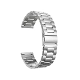 Cinturino in acciaio inossidabile da 22 mm 20 mm adatto for Samsung Galaxy 6 3 4 5 5Pro cinturino in metallo classico adatto for Huawei GT 4 46 mm adatto for Amazfit Bip/GT/GTS/GTR(Silver,20mm)