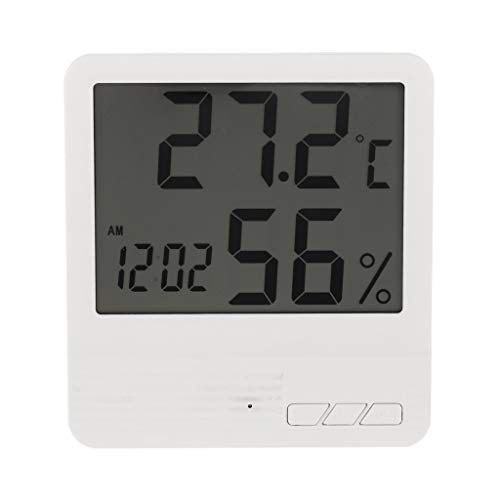 Thermomètre hygromètre numérique haute précision avec horloge météo LCD pour intérieur